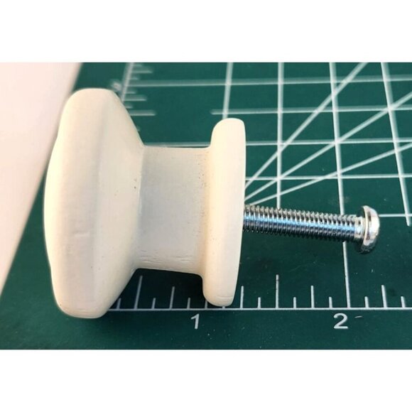 Set Of 11 White Wooden Cabinet Knobs With Screws Round Drawer Pulls 1.5 Inch Dia - Picture 8 of 9